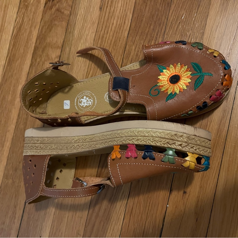 Authentic boho leather sandals